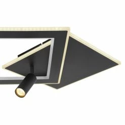 Globo MARIAN Deckenleuchte LED Schwarz, 1-flammig, Fernbedienung, Farbwechsler -LED Leuchten Verkäufe globo marian deckenleuchte 67302d 5