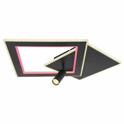 Globo MARIAN Deckenleuchte LED Schwarz, 1-flammig, Fernbedienung, Farbwechsler -LED Leuchten Verkäufe globo marian deckenleuchte 67302d 8