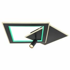 Globo MARIAN Deckenleuchte LED Schwarz, 1-flammig, Fernbedienung, Farbwechsler -LED Leuchten Verkäufe globo marian deckenleuchte 67302d 9