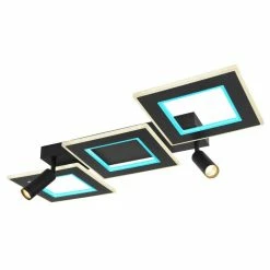 Globo MARIAN Deckenleuchte LED Schwarz, 1-flammig, Fernbedienung, Farbwechsler -LED Leuchten Verkäufe globo marian deckenleuchte 67302d2 10