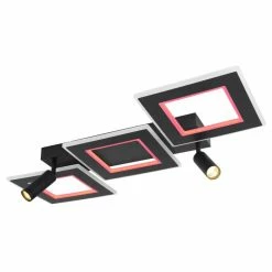 Globo MARIAN Deckenleuchte LED Schwarz, 1-flammig, Fernbedienung, Farbwechsler -LED Leuchten Verkäufe globo marian deckenleuchte 67302d2 12