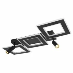 Globo MARIAN Deckenleuchte LED Schwarz, 1-flammig, Fernbedienung, Farbwechsler -LED Leuchten Verkäufe globo marian deckenleuchte 67302d2 14