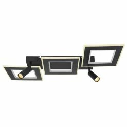 Globo MARIAN Deckenleuchte LED Schwarz, 1-flammig, Fernbedienung, Farbwechsler -LED Leuchten Verkäufe globo marian deckenleuchte 67302d2 3