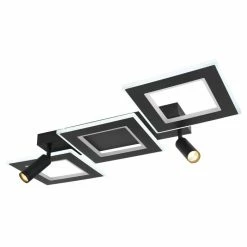 Globo MARIAN Deckenleuchte LED Schwarz, 1-flammig, Fernbedienung, Farbwechsler -LED Leuchten Verkäufe globo marian deckenleuchte 67302d2 7