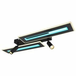 Globo MARIAN Deckenleuchte LED Schwarz, 1-flammig, Fernbedienung, Farbwechsler -LED Leuchten Verkäufe globo marian deckenleuchte 67303d 10