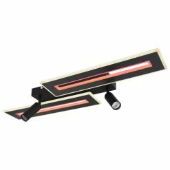 Globo MARIAN Deckenleuchte LED Schwarz, 1-flammig, Fernbedienung, Farbwechsler -LED Leuchten Verkäufe globo marian deckenleuchte 67303d 11