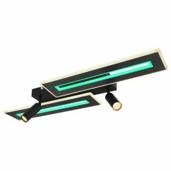 Globo MARIAN Deckenleuchte LED Schwarz, 1-flammig, Fernbedienung, Farbwechsler -LED Leuchten Verkäufe globo marian deckenleuchte 67303d 9