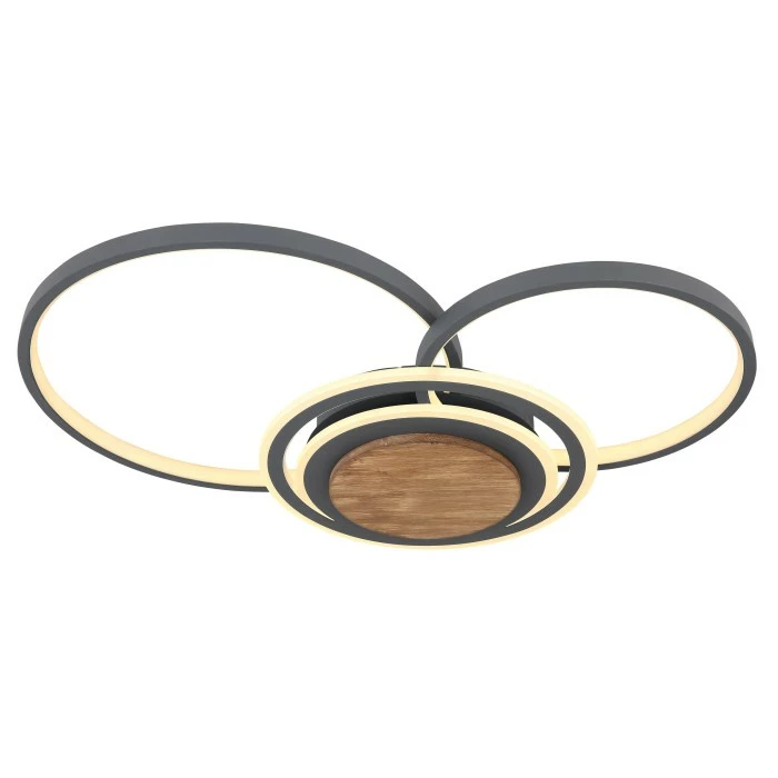 Globo NIRRA Deckenleuchte LED Schwarz, Holz dunkel, 1-flammig 1 Globo NIRRA Deckenleuchte LED Schwarz, Holz dunkel, 1-flammig