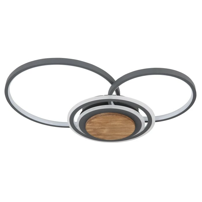 Globo NIRRA Deckenleuchte LED Schwarz, Holz dunkel, 1-flammig 2 Globo NIRRA Deckenleuchte LED Schwarz, Holz dunkel, 1-flammig – Bild 2