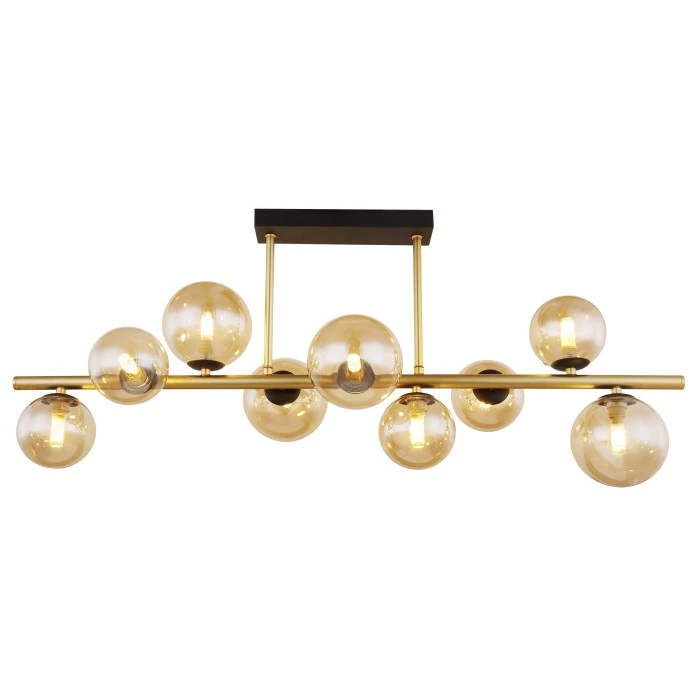 Globo RIHA Deckenleuchte LED Messing, Schwarz, 9-flammig 3 Globo RIHA Deckenleuchte LED Messing, Schwarz, 9-flammig – Bild 3