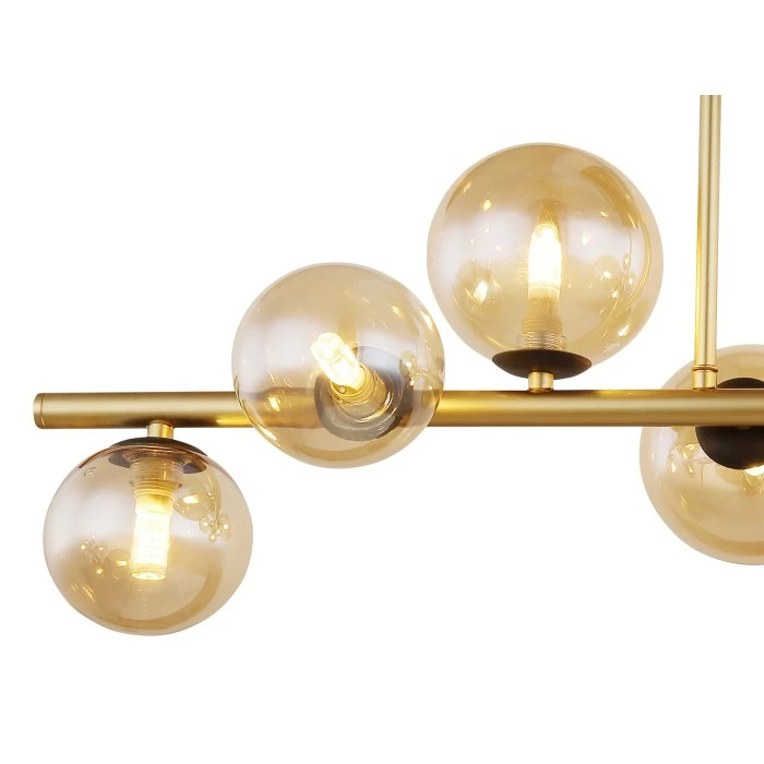 Globo RIHA Deckenleuchte LED Messing, Schwarz, 9-flammig 4 Globo RIHA Deckenleuchte LED Messing, Schwarz, 9-flammig – Bild 4