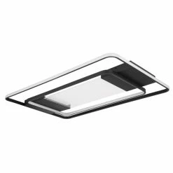 Globo RONDA Deckenpanel LED Schwarz, 1-flammig, Fernbedienung -LED Leuchten Verkäufe globo ronda deckenpanel 48021 75 6