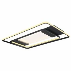 Globo RONDA Deckenpanel LED Schwarz, 1-flammig, Fernbedienung -LED Leuchten Verkäufe globo ronda deckenpanel 48021 75 7