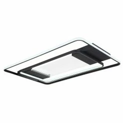 Globo RONDA Deckenpanel LED Schwarz, 1-flammig, Fernbedienung -LED Leuchten Verkäufe globo ronda deckenpanel 48021 75 8