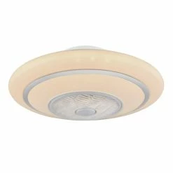 Globo ROSARIO Deckenventilator LED Weiß, 1-flammig, Fernbedienung, Farbwechsler