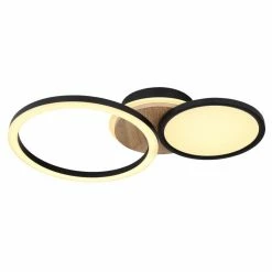 Globo SID Deckenleuchte LED Schwarz, Holzoptik, 1-flammig