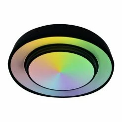 Globo SULLY Deckenleuchte LED Schwarz, 1-flammig, Fernbedienung, Farbwechsler -LED Leuchten Verkäufe globo sully deckenleuchte 41368 24 15