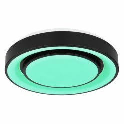 Globo SULLY Deckenleuchte LED Schwarz, 1-flammig, Fernbedienung, Farbwechsler -LED Leuchten Verkäufe globo sully deckenleuchte 41368 24 9