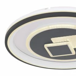 Globo SUNDI Deckenleuchte LED Schwarz, Weiß, 1-flammig, Fernbedienung -LED Leuchten Verkäufe globo sundi deckenleuchte 48454 46 3