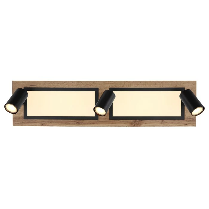 Globo ULLA Deckenleuchte Schwarz, Holzoptik, 4-flammig 5 Globo ULLA Deckenleuchte Schwarz, Holzoptik, 4-flammig – Bild 5