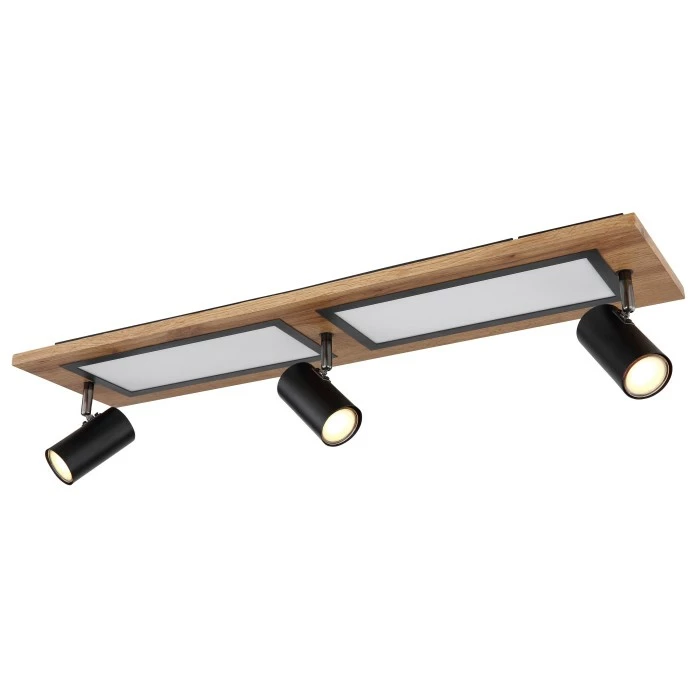 Globo ULLA Deckenleuchte Schwarz, Holzoptik, 4-flammig 7 Globo ULLA Deckenleuchte Schwarz, Holzoptik, 4-flammig – Bild 7