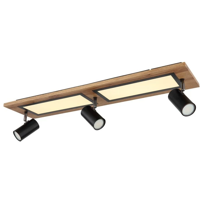 Globo ULLA Deckenleuchte Schwarz, Holzoptik, 4-flammig 8 Globo ULLA Deckenleuchte Schwarz, Holzoptik, 4-flammig – Bild 8