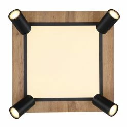 Globo ULLA Deckenleuchte Schwarz, Holzoptik, 5-flammig -LED Leuchten Verkäufe globo ulla deckenleuchte 67306d2 4