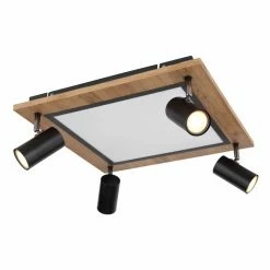 Globo ULLA Deckenleuchte Schwarz, Holzoptik, 5-flammig -LED Leuchten Verkäufe globo ulla deckenleuchte 67306d2 6