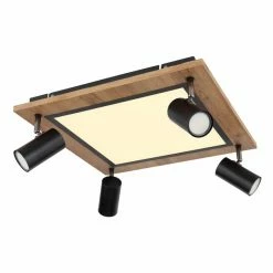 Globo ULLA Deckenleuchte Schwarz, Holzoptik, 5-flammig -LED Leuchten Verkäufe globo ulla deckenleuchte 67306d2 7