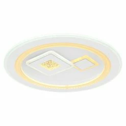 Globo VALERIA Deckenleuchte LED Chrom, Weiß, 1-flammig, Fernbedienung -LED Leuchten Verkäufe globo valeria deckenleuchte 48455 40r 4