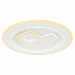 Globo VALERIA Deckenleuchte LED Chrom, Weiß, 1-flammig, Fernbedienung -LED Leuchten Verkäufe globo valeria deckenleuchte 48455 40r 5