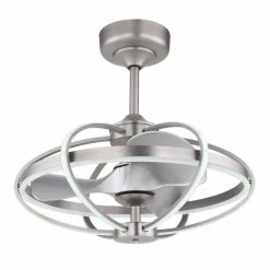 Globo Ventmatt Deckenventilator LED Nickel-Matt, 1-flammig, Fernbedienung -LED Leuchten Verkäufe globo ventmatt deckenventilator 3613 5