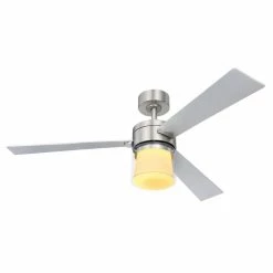 Globo VERLOSA Deckenventilator LED Nickel-Matt, 1-flammig, Fernbedienung -LED Leuchten Verkäufe globo verlosa deckenventilator 03642 5