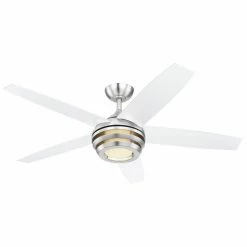 Globo VIVIANA Deckenventilator LED Nickel-Matt, 1-flammig, Fernbedienung -LED Leuchten Verkäufe globo viviana deckenventilator 03641 5