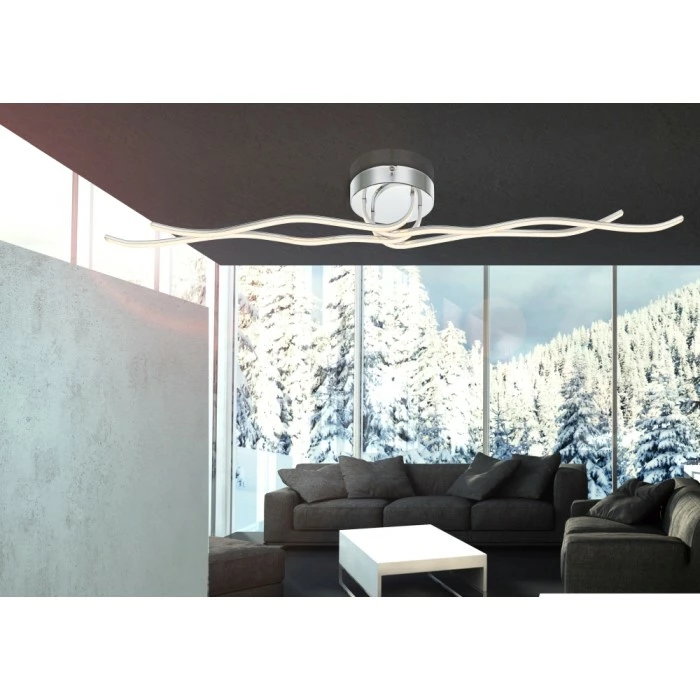 Globo WAVE Deckenleuchte LED Chrom, 1-flammig 1 Globo WAVE Deckenleuchte LED Chrom, 1-flammig