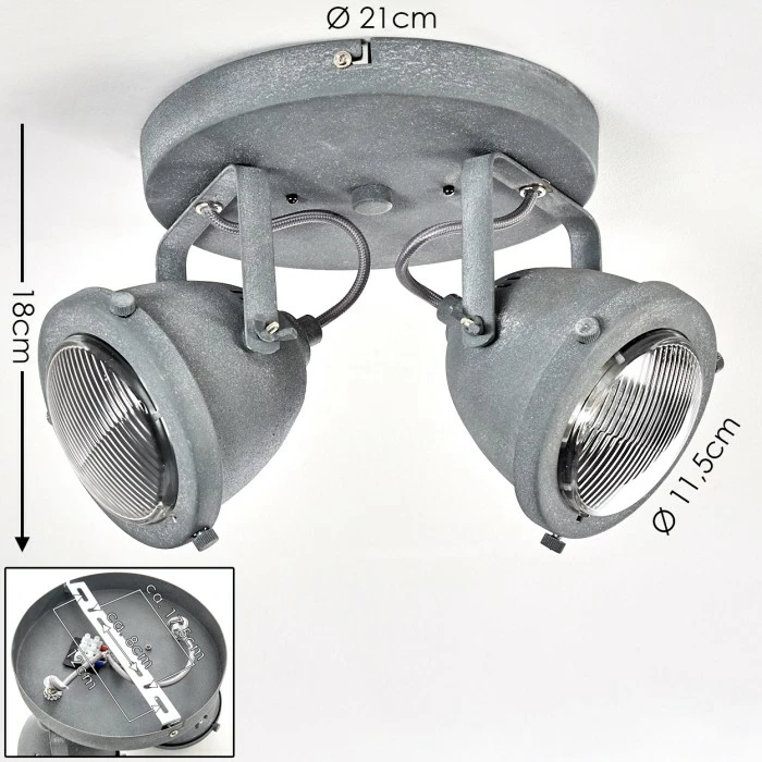 Hofstein Glostrup Deckenleuchte LED Grau, 2-flammig 2 Hofstein Glostrup Deckenleuchte LED Grau, 2-flammig – Bild 2