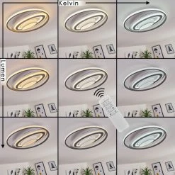 Hofstein Goro Deckenleuchte LED Grau, Weiß, 1-flammig, Fernbedienung -LED Leuchten Verkäufe goro deckenleuchte h3383452 1