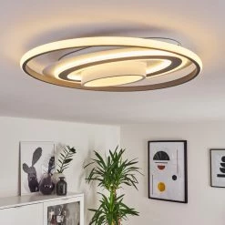 Hofstein Goro Deckenleuchte LED Grau, Weiß, 1-flammig, Fernbedienung -LED Leuchten Verkäufe goro deckenleuchte h3383452 13