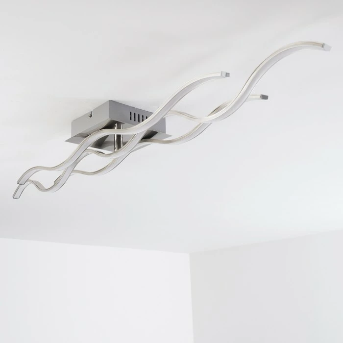 Hofstein Grant Deckenleuchte LED Nickel-Matt, 1-flammig 3 Hofstein Grant Deckenleuchte LED Nickel-Matt, 1-flammig – Bild 3