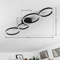 Hofstein Grasse Deckenleuchte LED Schwarz, 1-flammig -LED Leuchten Verkäufe grasse deckenleuchte h3374924 3