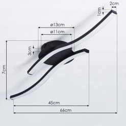 Hofstein Grossari Deckenleuchte LED Schwarz, 2-flammig -LED Leuchten Verkäufe grossari deckenleuchte h3380918 2