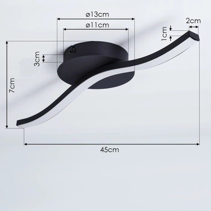 Hofstein Grossari Deckenleuchte LED Schwarz, 1-flammig 3 Hofstein Grossari Deckenleuchte LED Schwarz, 1-flammig – Bild 3