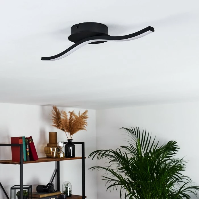 Hofstein Grossari Deckenleuchte LED Schwarz, 1-flammig 9 Hofstein Grossari Deckenleuchte LED Schwarz, 1-flammig – Bild 9