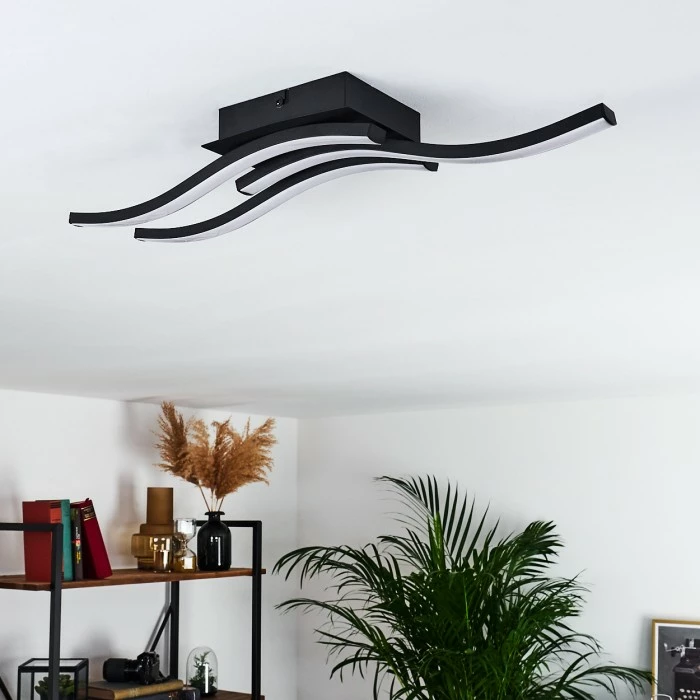 Hofstein Grossari Deckenleuchte LED Schwarz, 3-flammig 1 Hofstein Grossari Deckenleuchte LED Schwarz, 3-flammig