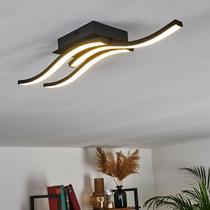 Hofstein Grossari Deckenleuchte LED Schwarz, 3-flammig 12 Hofstein Grossari Deckenleuchte LED Schwarz, 3-flammig – Bild 12