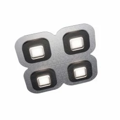 Grossmann AP Deckenleuchte LED Schwarz, Aluminium, 4-flammig