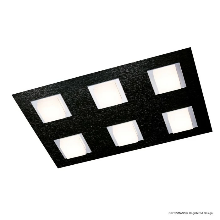 Grossmann BASIC Deckenleuchte LED Schwarz, 6-flammig 2 Grossmann BASIC Deckenleuchte LED Schwarz, 6-flammig – Bild 2