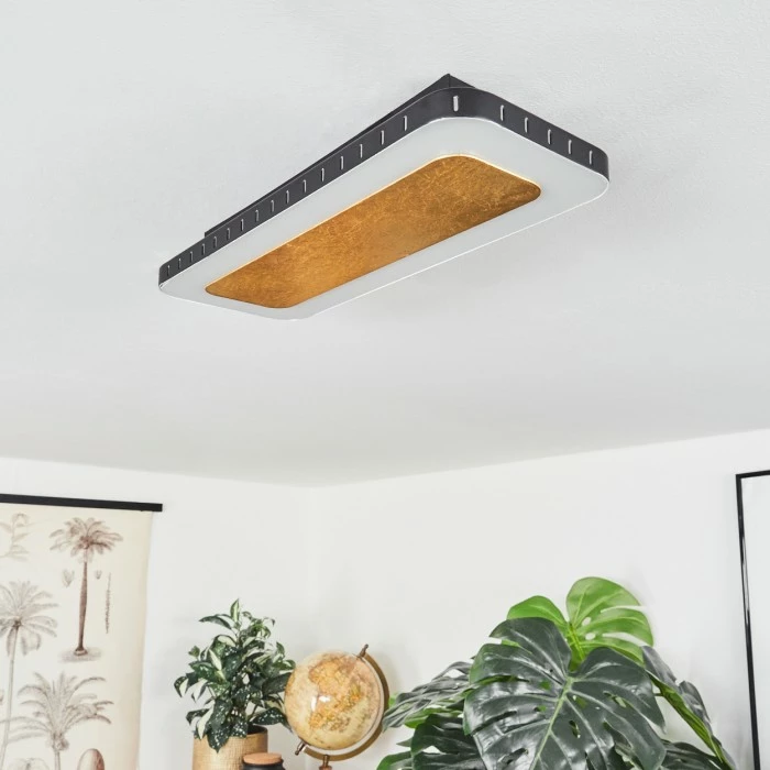 Hofstein Guacacallo Deckenpanel LED Schwarz, Weiß, Gold, 1-flammig 10 Hofstein Guacacallo Deckenpanel LED Schwarz, Weiß, Gold, 1-flammig – Bild 10