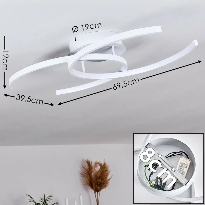 Hofstein Guinea Deckenleuchte LED Weiß, 2-flammig 2 Hofstein Guinea Deckenleuchte LED Weiß, 2-flammig – Bild 2