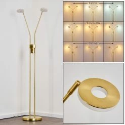 Hofstein Gulkana Stehleuchte LED Gold, 2-flammig